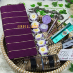 বেগুনি বিলাস কম্বোসেট শাড়ি - Image 2