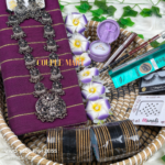 বেগুনি বিলাস কম্বোসেট শাড়ি - Image 4